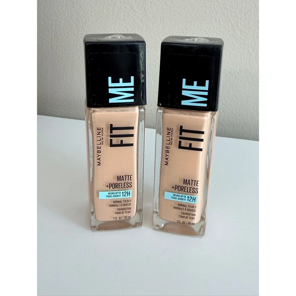 Maybelline Fit Me Foundation Women 112 Natural Ivory‎ Matte + Poreless 2pk NWT
